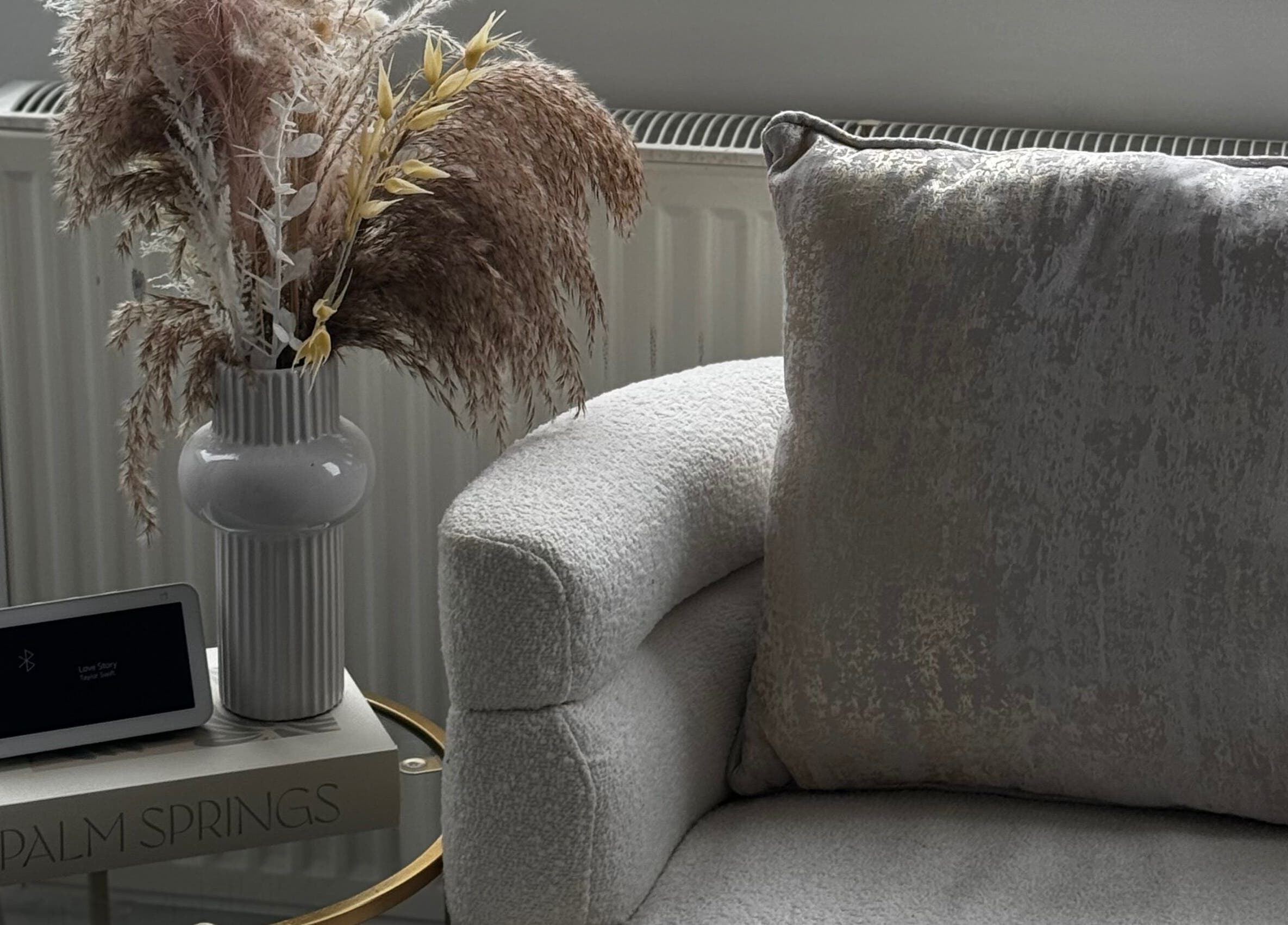 Cozy corner with chic decor at Luminous with Lil, Barrow-in-Furness, England, GB.