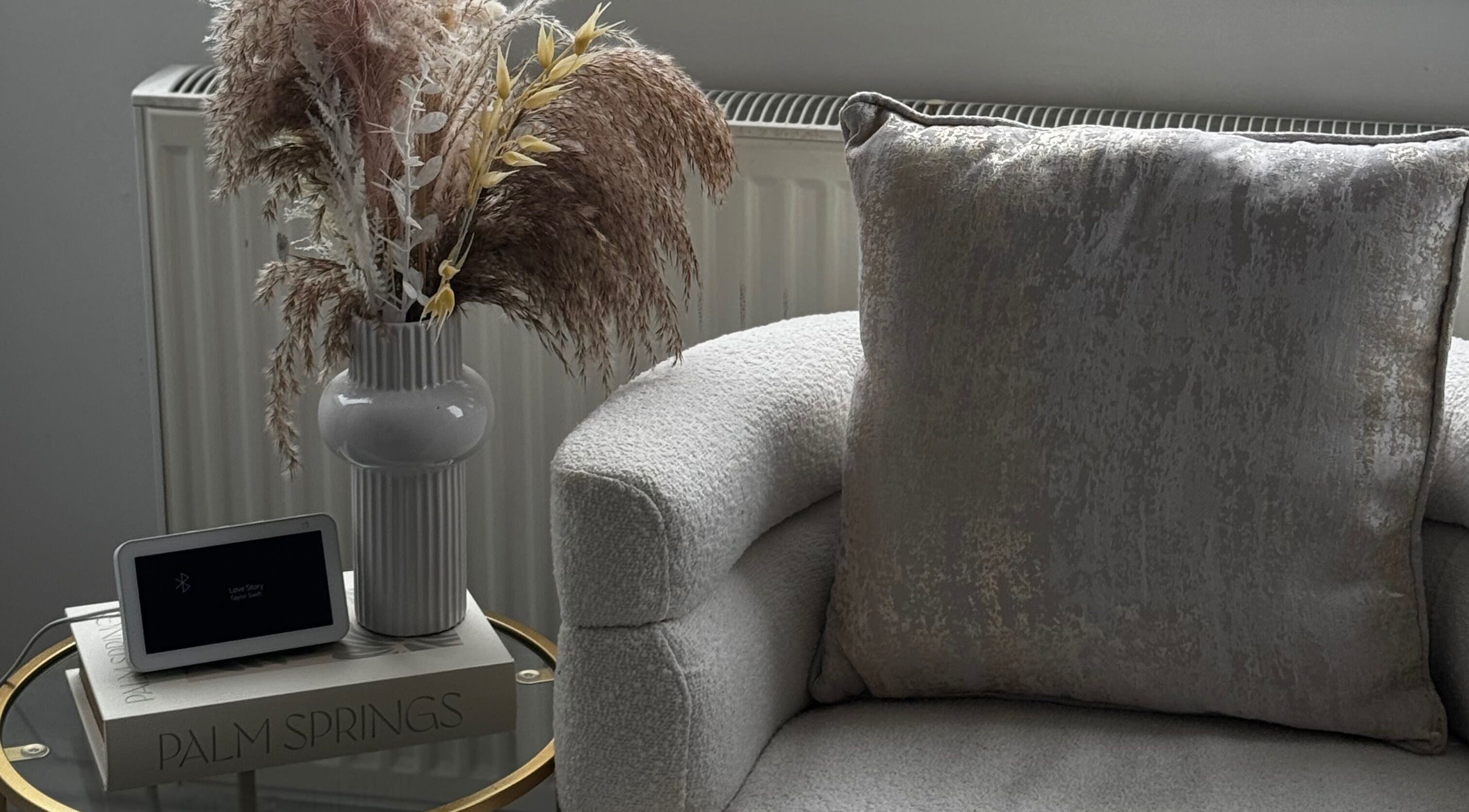 Cozy corner with chic decor at Luminous with Lil, Barrow-in-Furness, England, GB.