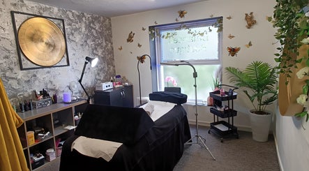 Cozy treatment room at Balanced Boutique, Newtownards, Northern Ireland featuring elegant decor and cozy setup.
