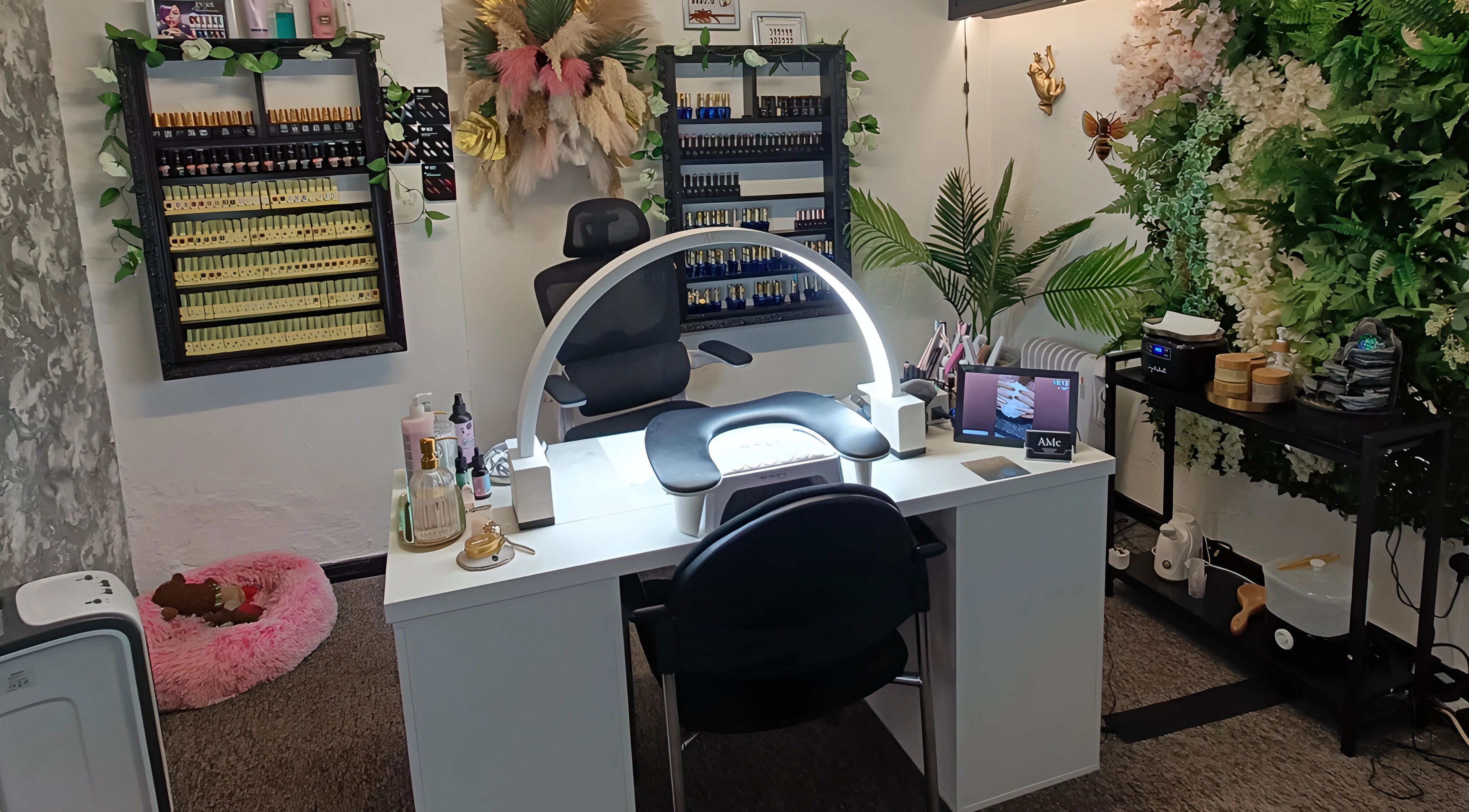 Stylish nail salon at Balanced Boutique, Newtownards, Northern Ireland, GB with modern decor and professional setup.
