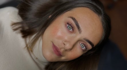 Close-up of a woman's face showing expert beauty treatment at Kiah Lopez Beauty, Gibraltar, GI.