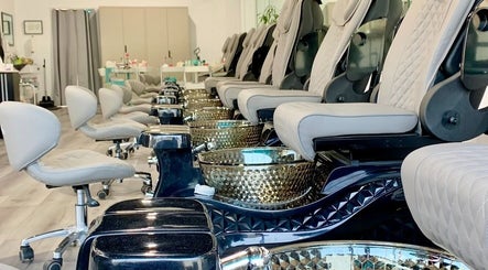 Stylish pedicure chairs at BeautyBar SGV in San Gabriel, California, US, offering a luxurious relaxation experience.