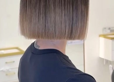 A sleek bob hairstyle at L2 hair salon in Millbrae, California, US, showcasing expert precision.