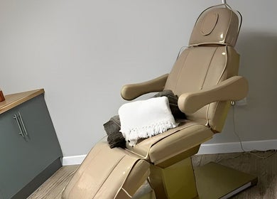 Luxurious treatment chair at Miceli Beauty Studio in Waterlooville, England, GB, promoting comfort and style.