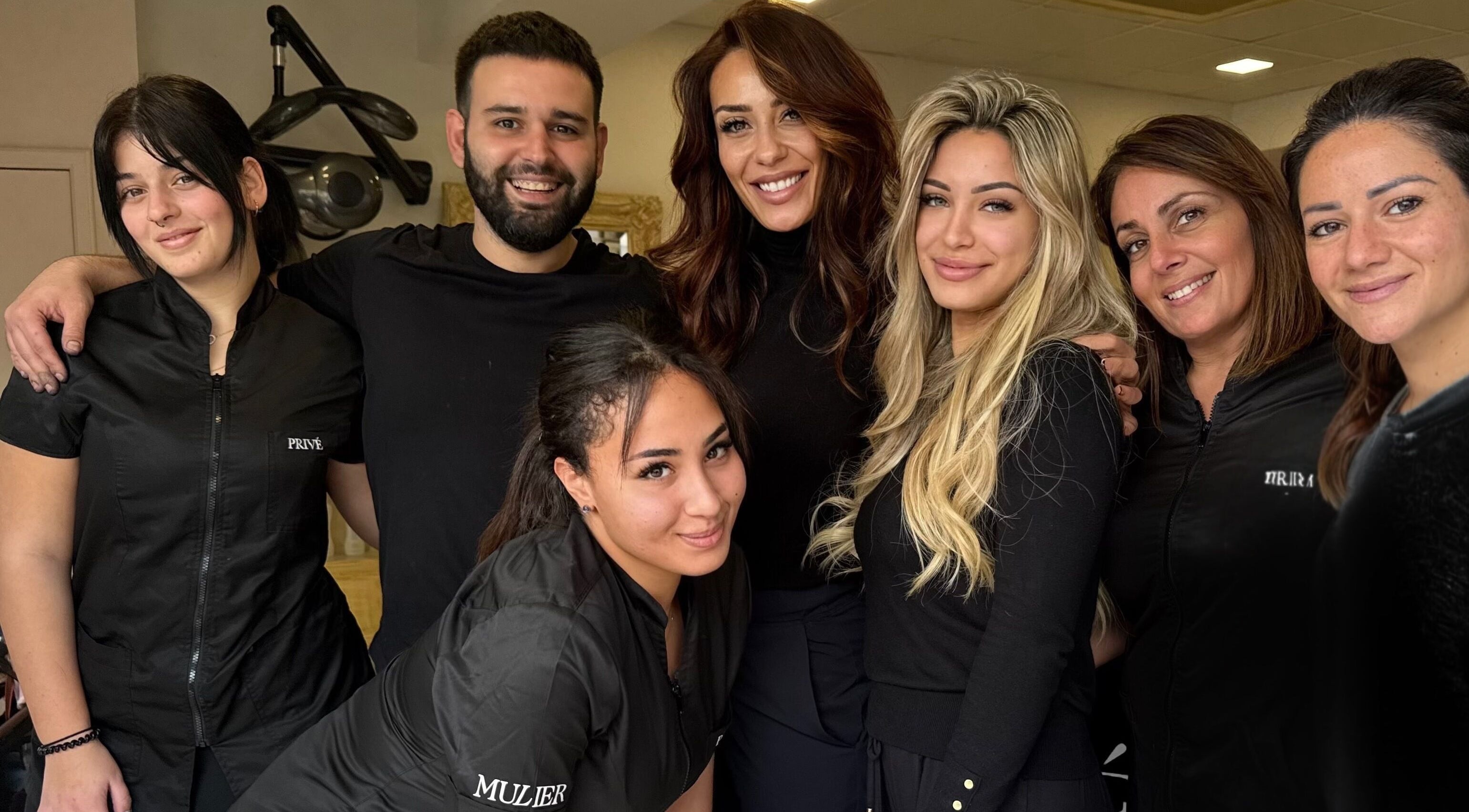 Friendly team at Privé Hairdressing, Naxxar, MT, showcasing professional hairstyling services.