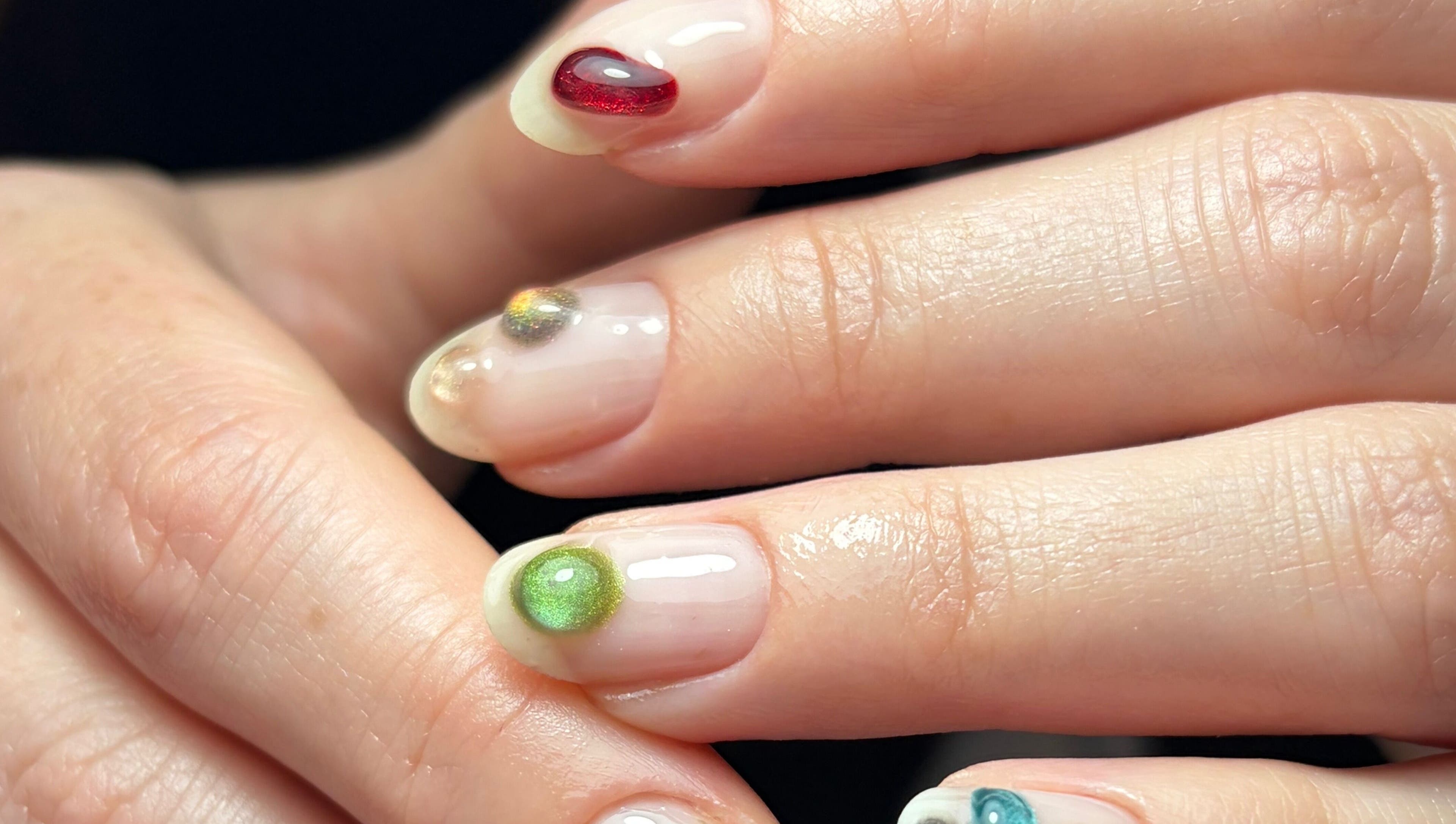 Stunning gem nail art at Claws By Clayre, Glasgow, Scotland, GB.