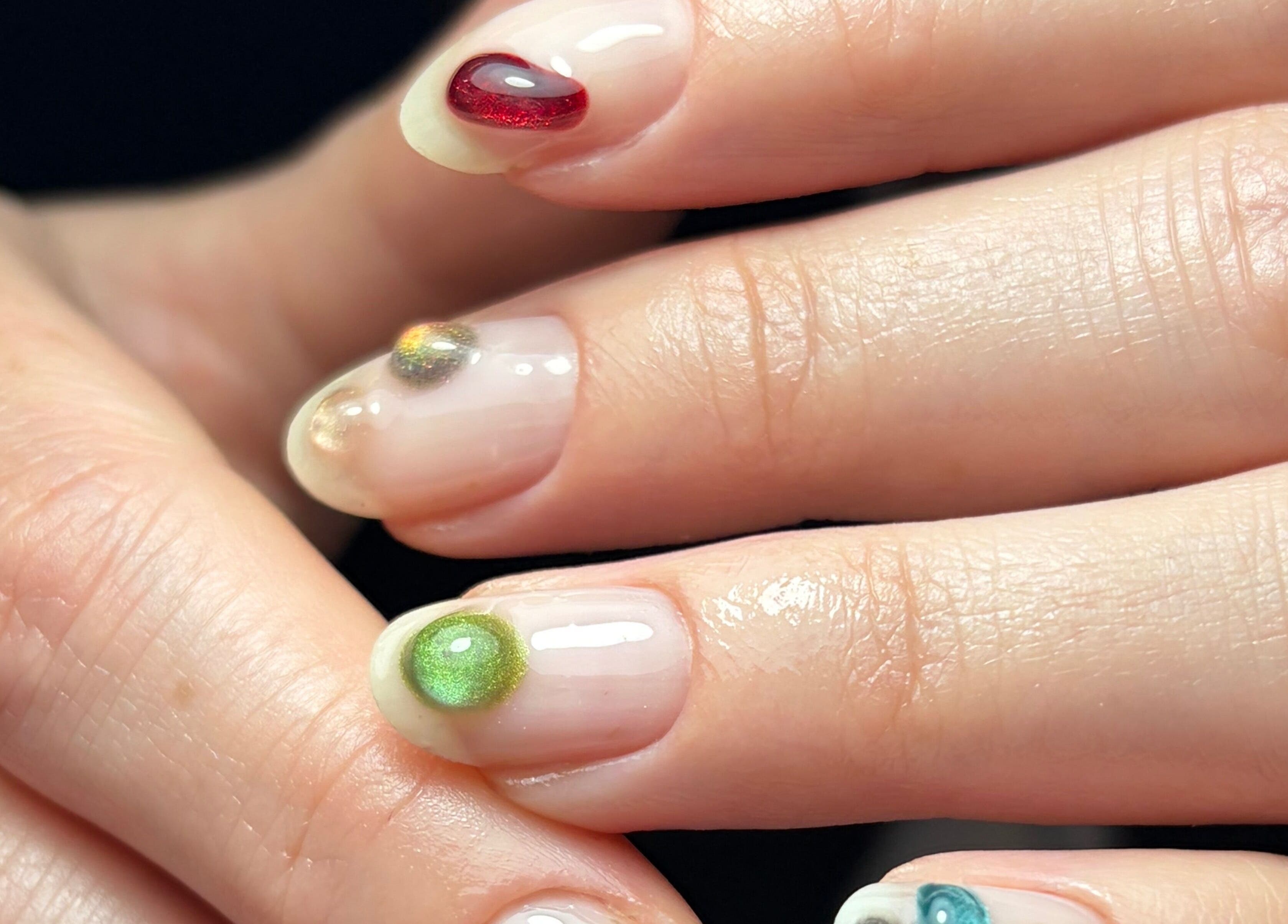 Stunning gem nail art at Claws By Clayre, Glasgow, Scotland, GB.