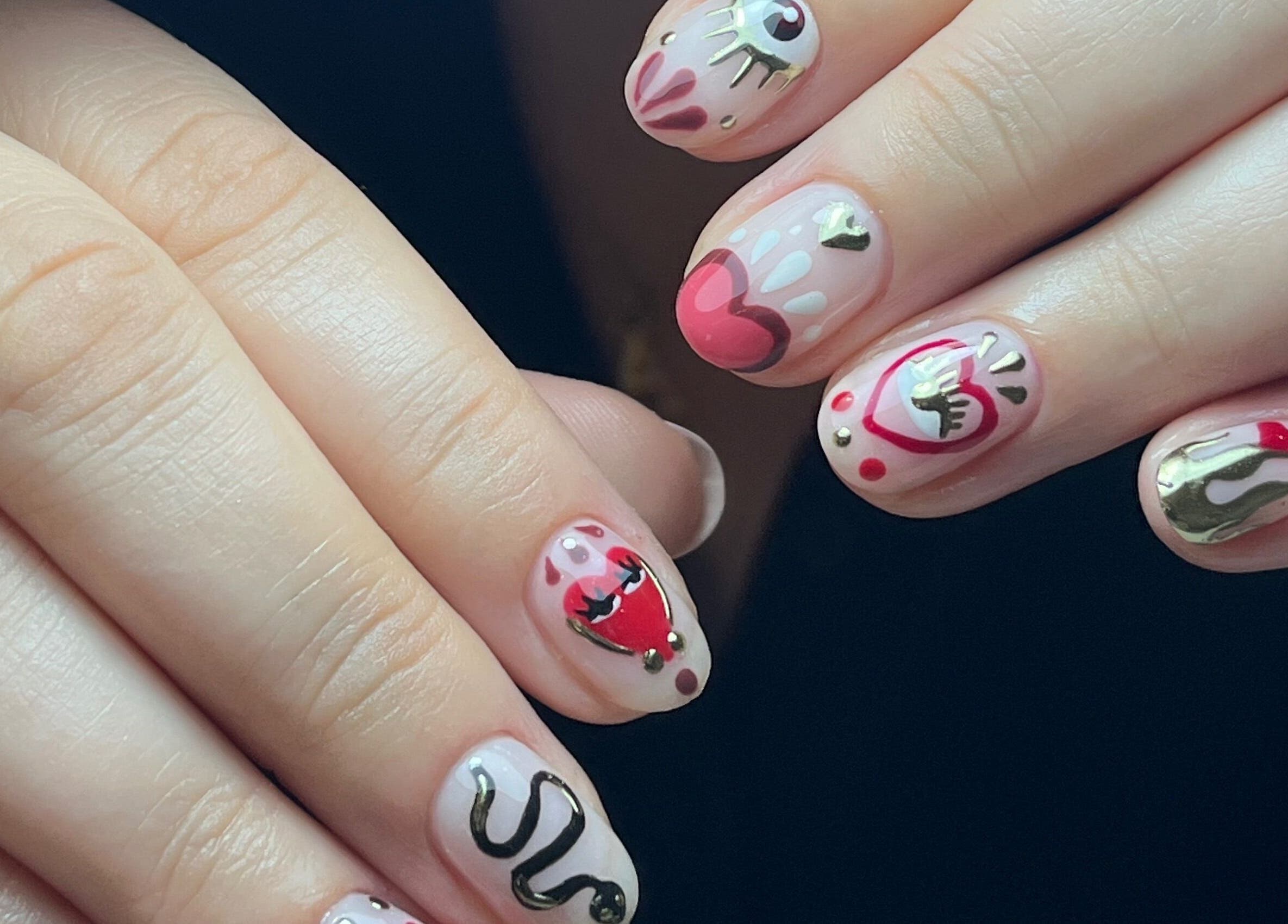 Intricate nail art design by Claws By Clayre, Glasgow, Scotland, GB showcasing unique patterns and colors.