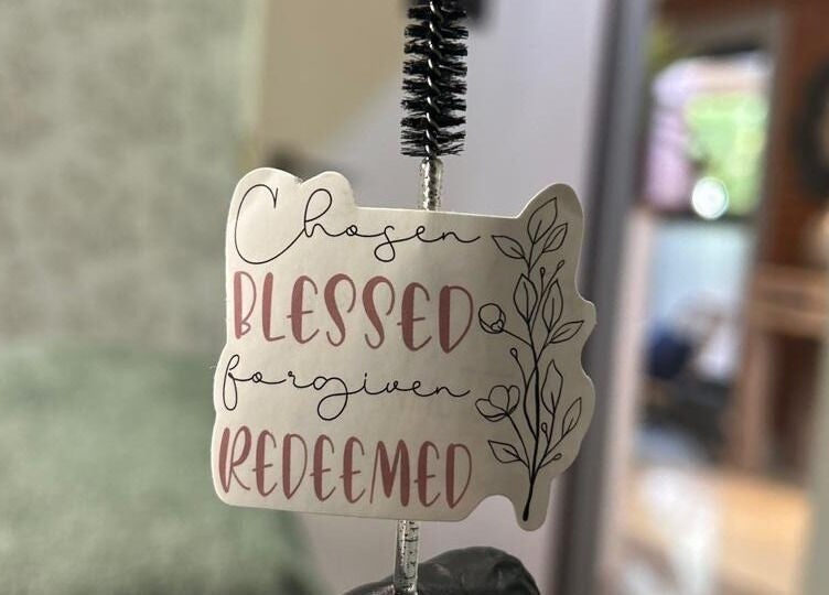 Inspirational sign 'Chosen, Blessed' at Faithful Aesthetics, Pretoria, Gauteng, ZA.