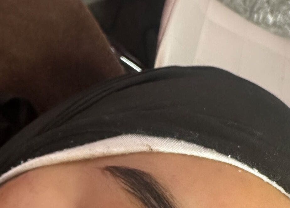Detailed view of an expertly shaped eyebrow at Lash Bar by ST, Birmingham, England, GB.