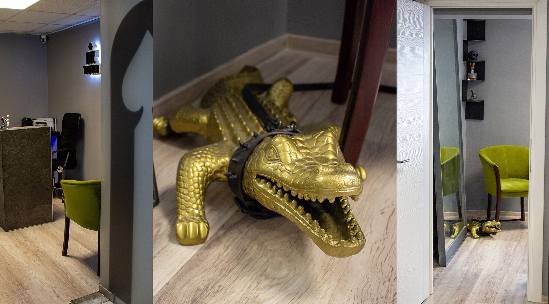 Interioare moderne cu detalii stilizate la Ace Tattoo Parlour, București, București, RO.