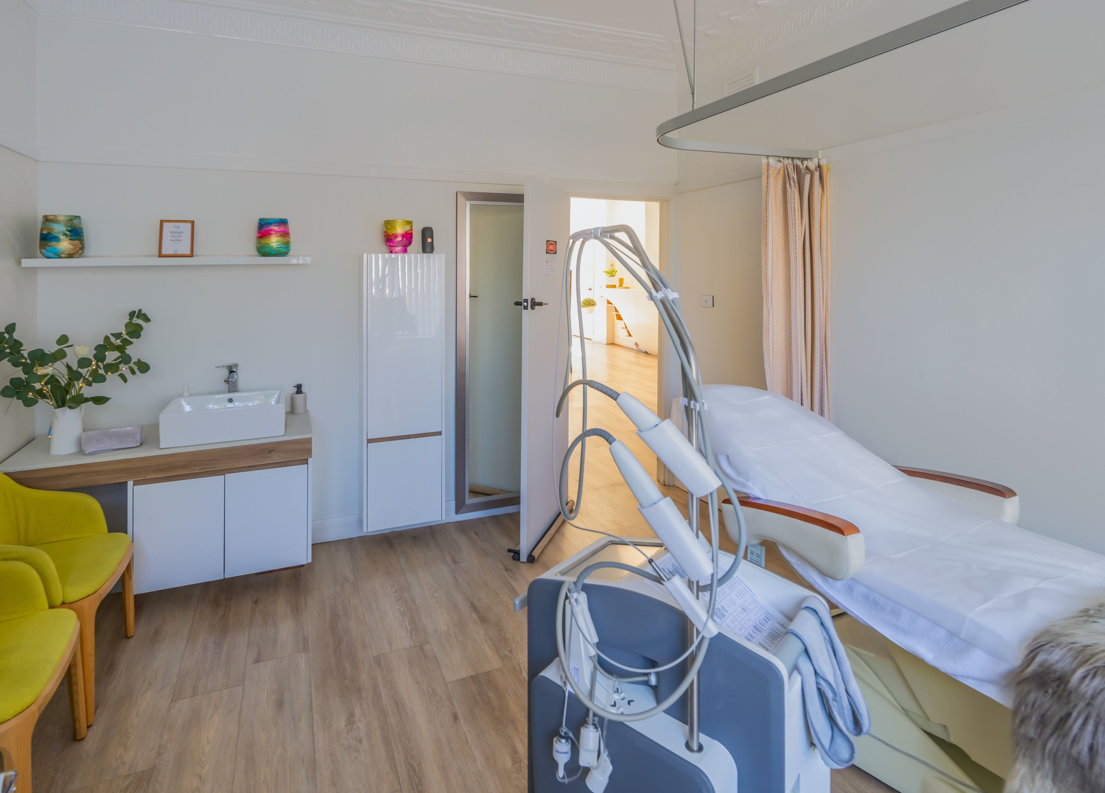 Elegant treatment room at My Skinic in Melbourne, Victoria, AU offering a serene and welcoming ambiance.