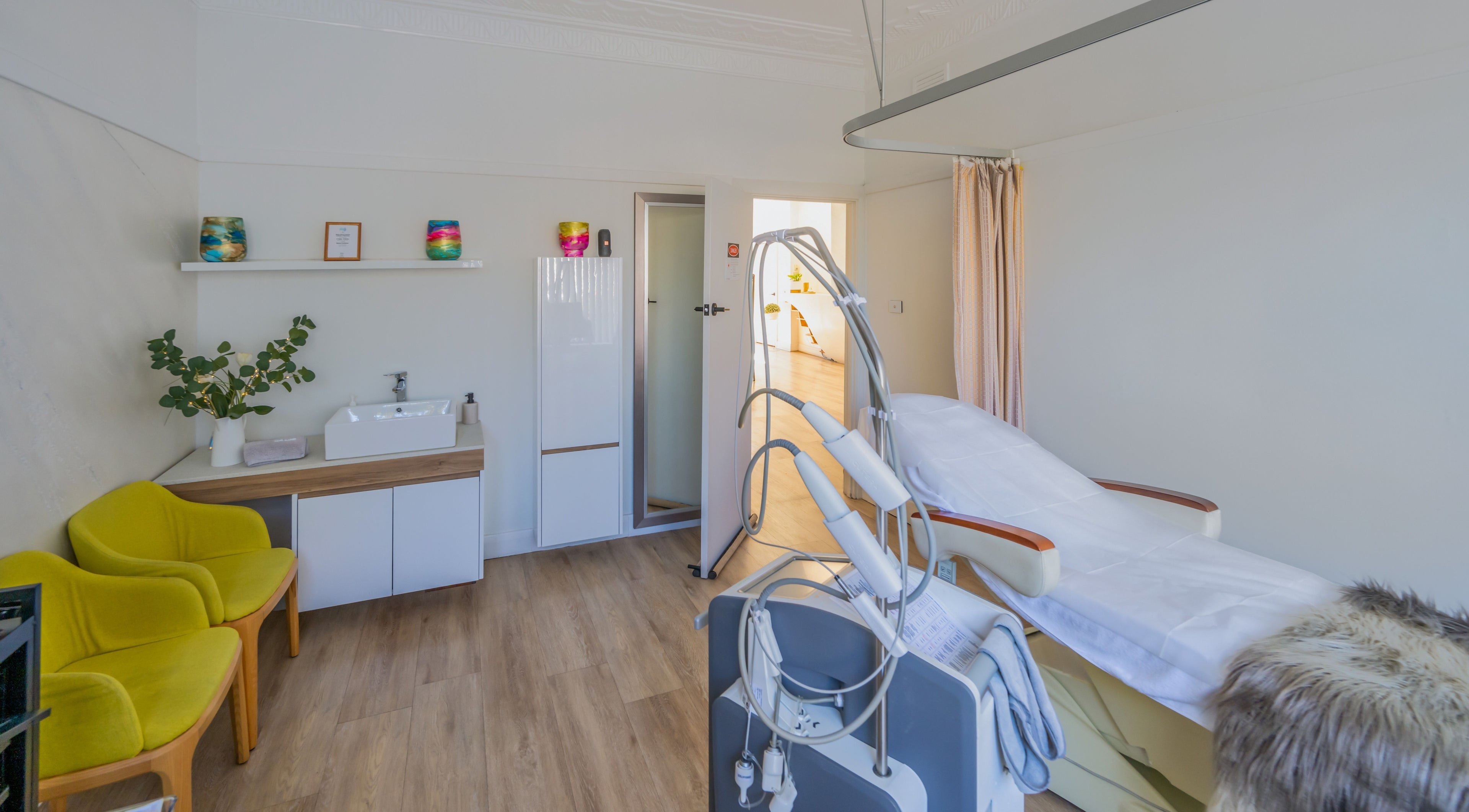 Elegant treatment room at My Skinic in Melbourne, Victoria, AU offering a serene and welcoming ambiance.