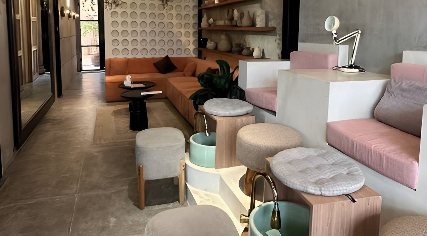 Modern, cozy lounge area in The Rustic Sun - Berawa, Bali, Bali, ID, featuring plush seating and stylish decor.