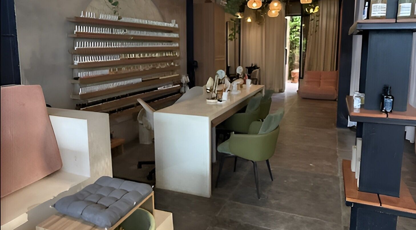 Chic nail bar at The Rustic Sun - Berawa, Bali, Bali, ID with modern decor and cozy seating.