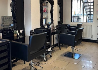 Elegant styling stations at Ivor Hairdressing in Stoke-on-Trent, England, GB, showcasing luxury beauty care.