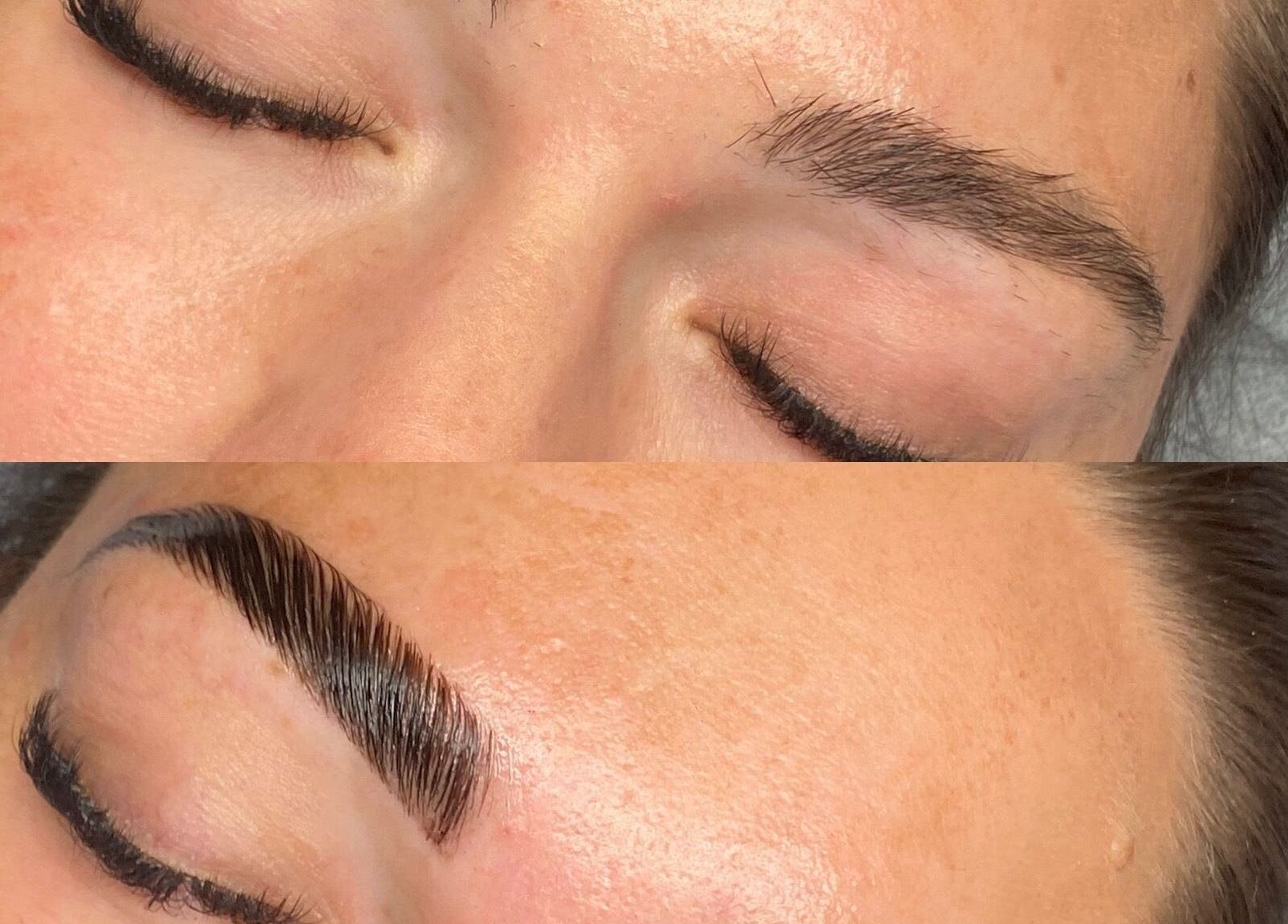 BROWBASE eyebrow transformation showing before and after results in Melbourne, Victoria, AU.