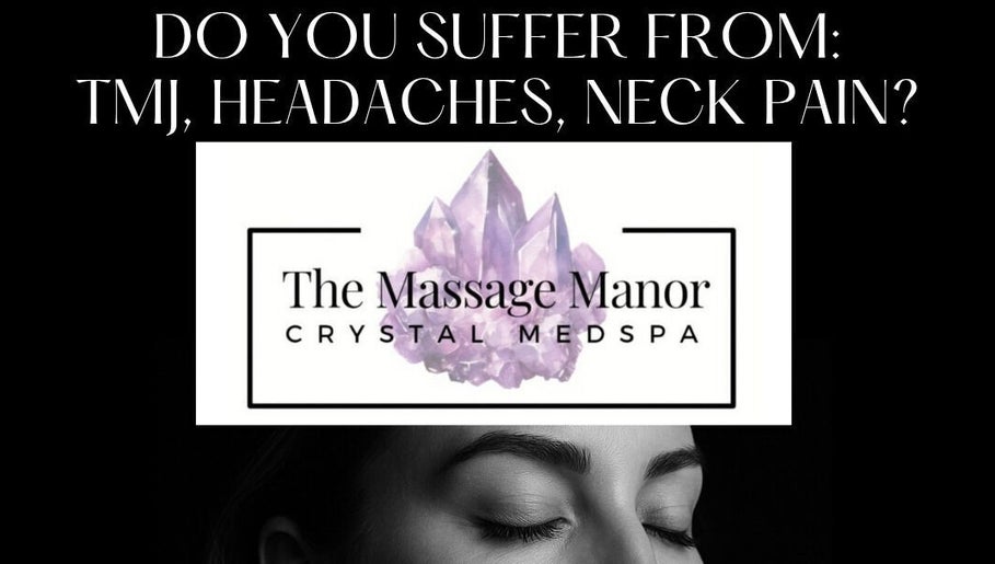 The Massage Manor Crystal Med Spa logo; soothing therapy in Windsor, Ontario, CA for TMJ, headaches, neck pain.