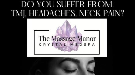 The Massage Manor Crystal Med Spa logo; soothing therapy in Windsor, Ontario, CA for TMJ, headaches, neck pain.