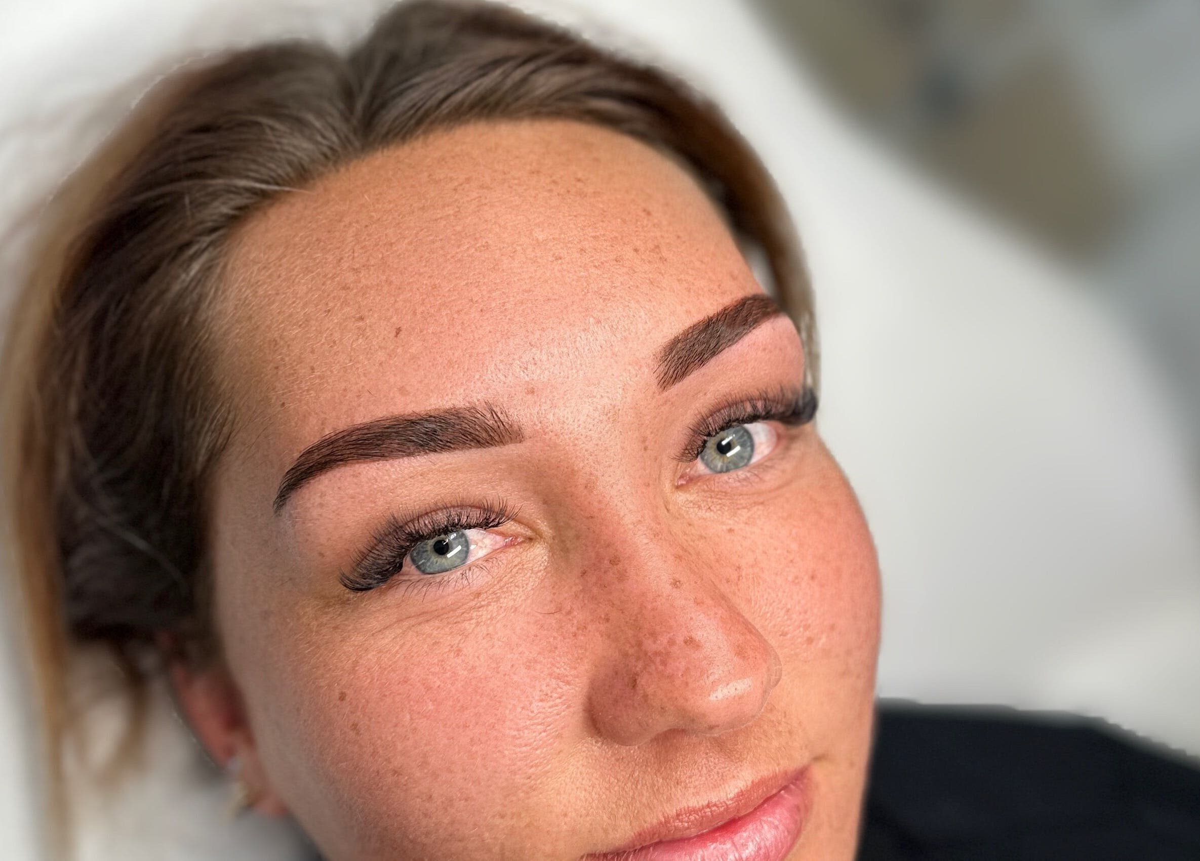 Close-up of perfectly shaped eyebrows at Valley of the Dollz, Kawerau, Bay Of Plenty, NZ.