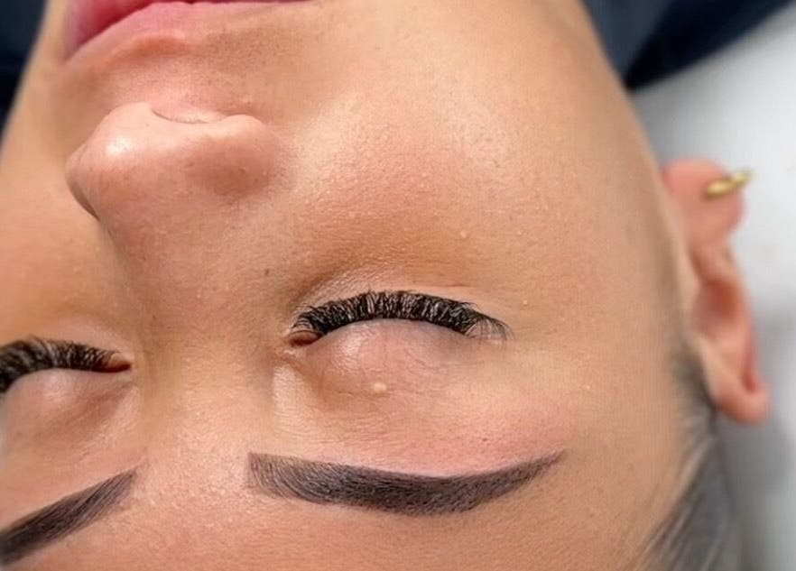 Close-up of eyelash extensions at Valley of the Dollz, Kawerau, Bay Of Plenty, NZ.