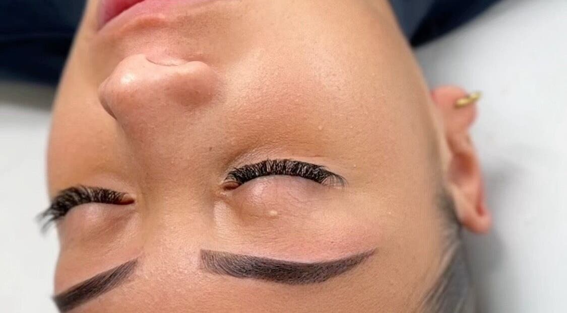 Close-up of eyelash extensions at Valley of the Dollz, Kawerau, Bay Of Plenty, NZ.