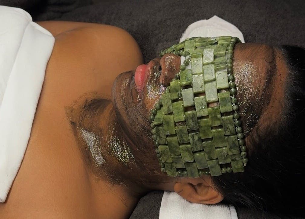 Relaxing jade facial treatment at The Inspired Beauty, Christchurch, Canterbury Region, NZ.