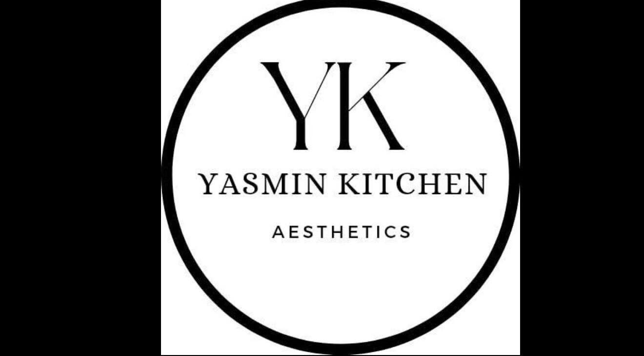 Yasmin kitchen aesthetics logo at HD Beauty, Fareham, England, GB. Sleek black and white design.