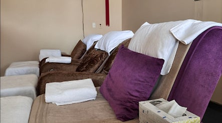 Relaxing massage chairs at Health Care Massage, Bozeman, Montana, US, offering a tranquil wellness experience.