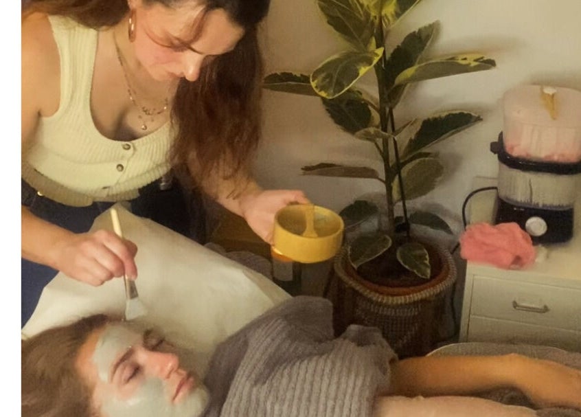 Relaxing facial treatment at Restore With Evie, located in Chertsey, England, GB. Experience soothing skin care.