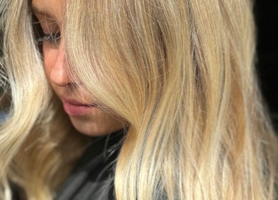 Blonde hair close-up at Daisy Wu - Studio Dejavu in Melbourne, Victoria, AU. Shine with luxurious style.
