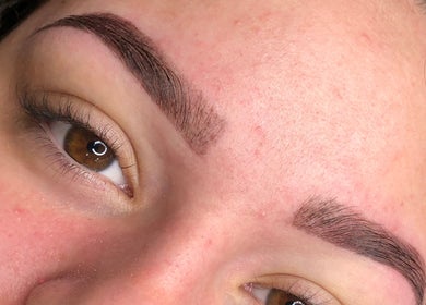 Close-up of expertly shaped eyebrows at Fabeauty, Maroochydore, Queensland, AU.