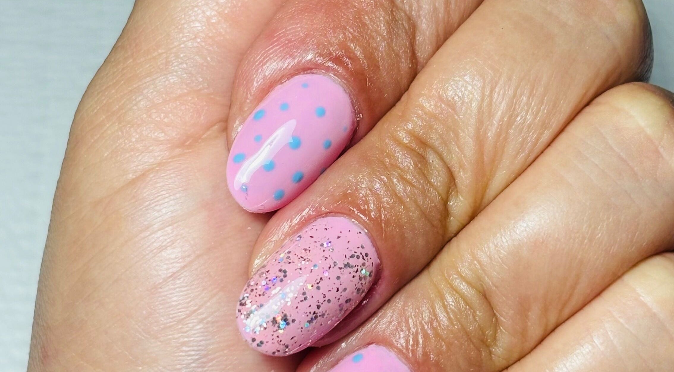 Sparkling pink nail art at Fabeauty - Private home-based beauty studio, Maroochydore, Queensland, AU.