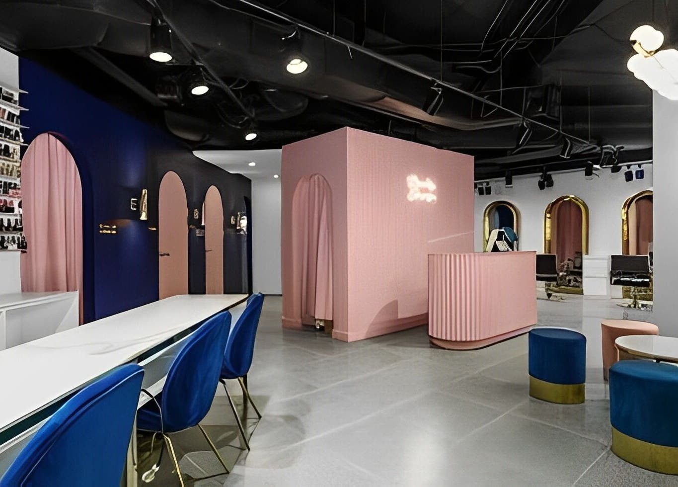 Modern interior of Beauty Story Hair Salon in Sydney, New South Wales, AU, showcasing sleek design elements.