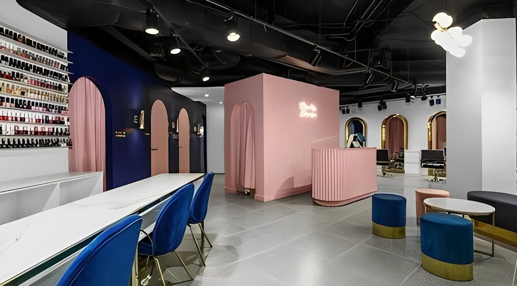 Modern interior of Beauty Story Hair Salon in Sydney, New South Wales, AU, showcasing sleek design elements.