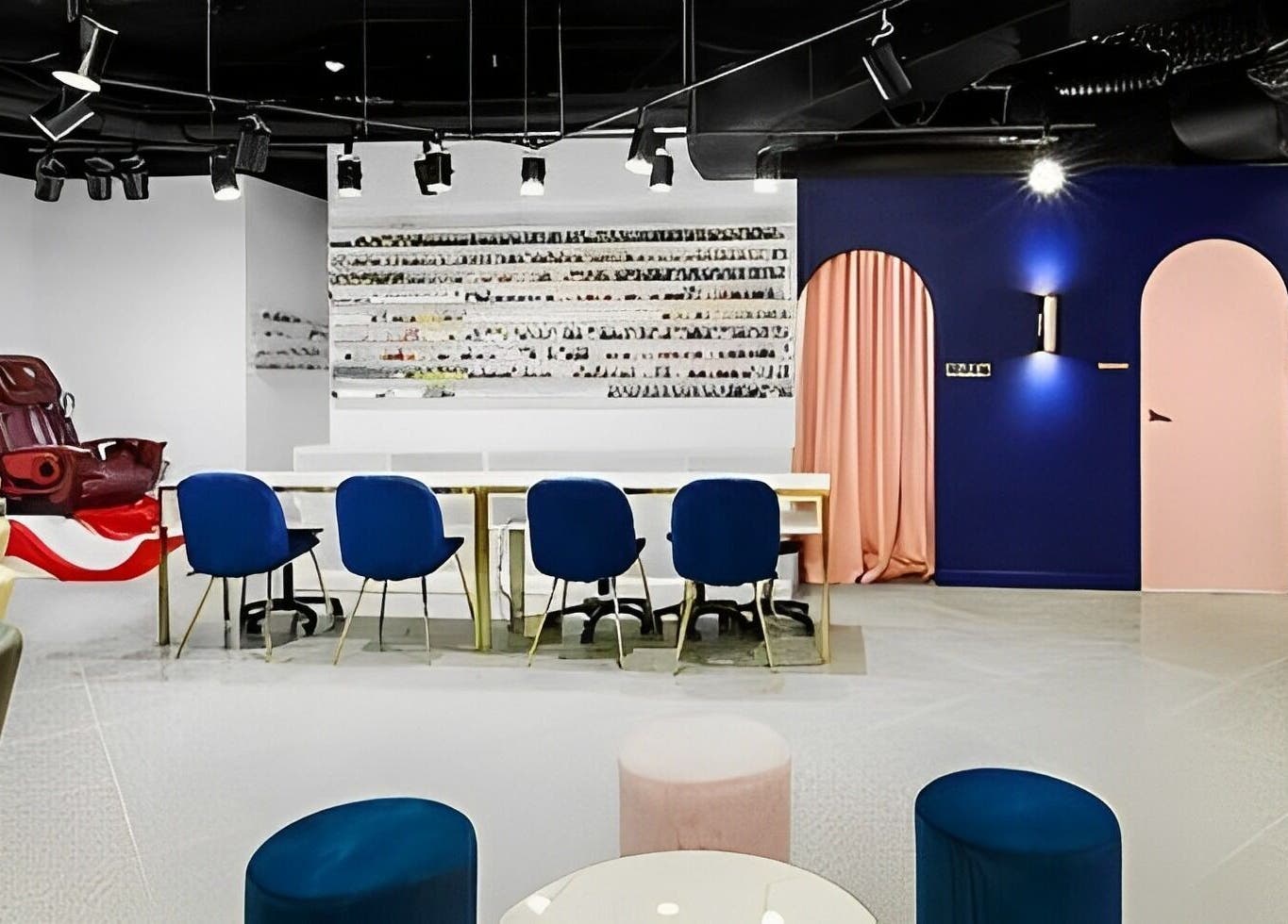 Sleek interior of Beauty Story Hair Salon, Sydney, with stylish seating and decor in New South Wales, AU.