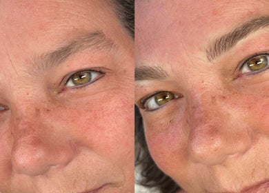 Eyebrow makeover before and after at Lada Beauty Studio, Cape Town, Western Cape, ZA.
