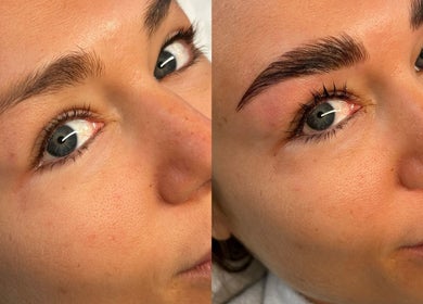 Eyebrow transformation at Lada Beauty Studio, Cape Town, Western Cape, ZA, showcasing expertly shaped brows.