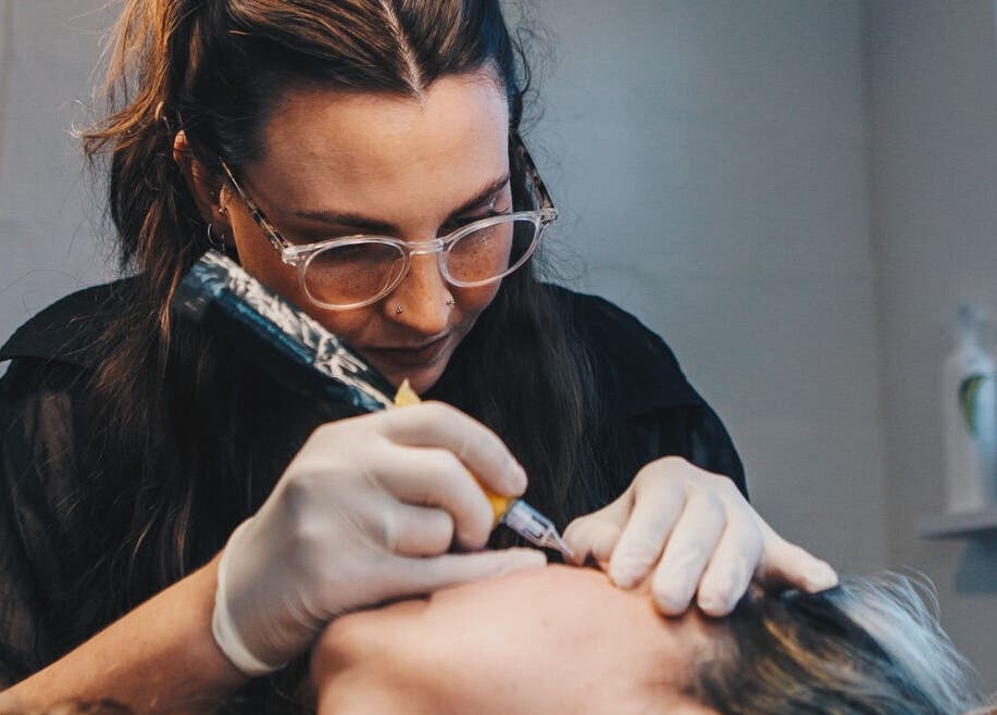 Microblading session at Lada Beauty Studio, Cape Town, Western Cape, ZA by skilled technician.