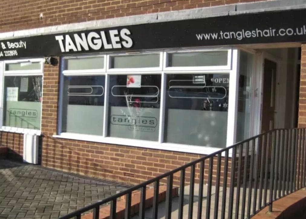 Front entrance of hd aesthetics Rainham Tangels hair and beauty, located in Gillingham, England, GB.