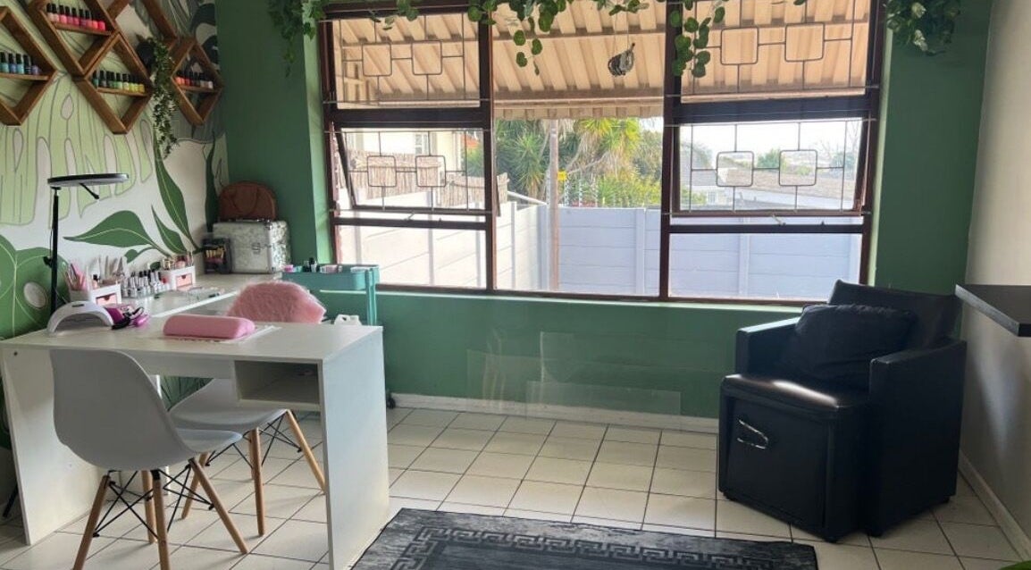Modern nail salon setup at Nail Artistry by Chelsea, Gqeberha, Eastern Cape, ZA. Bright interiors with styled decor.