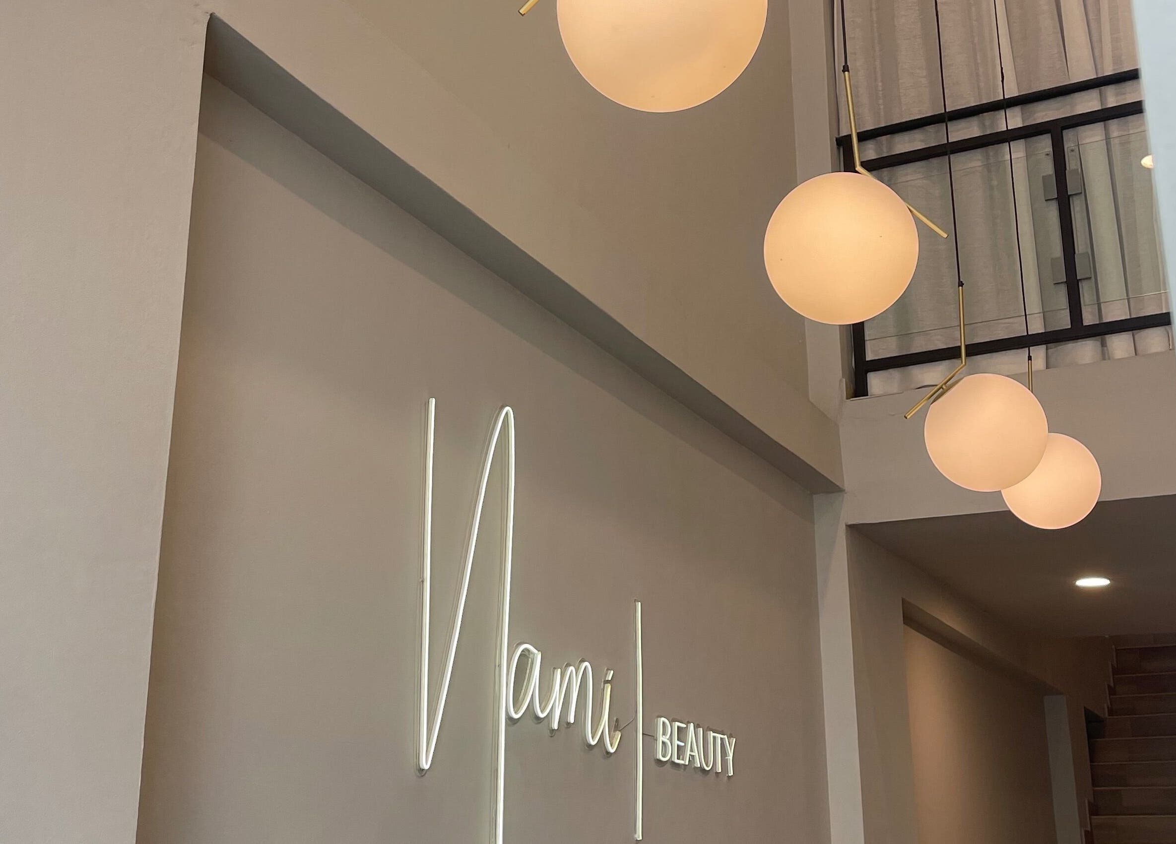 Elegant interior lighting at Nami Beauty, Labone in Accra, Greater Accra Region, GH.