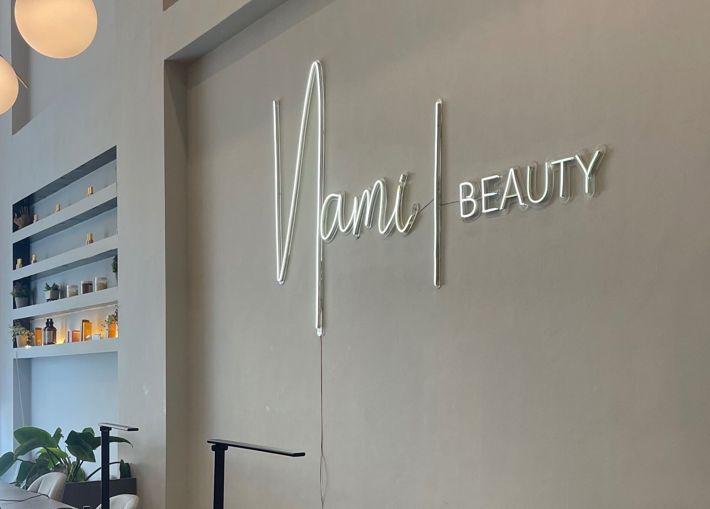 Chic interior of Nami Beauty, Labone with stylish lights and decor in Accra, Greater Accra Region, GH.