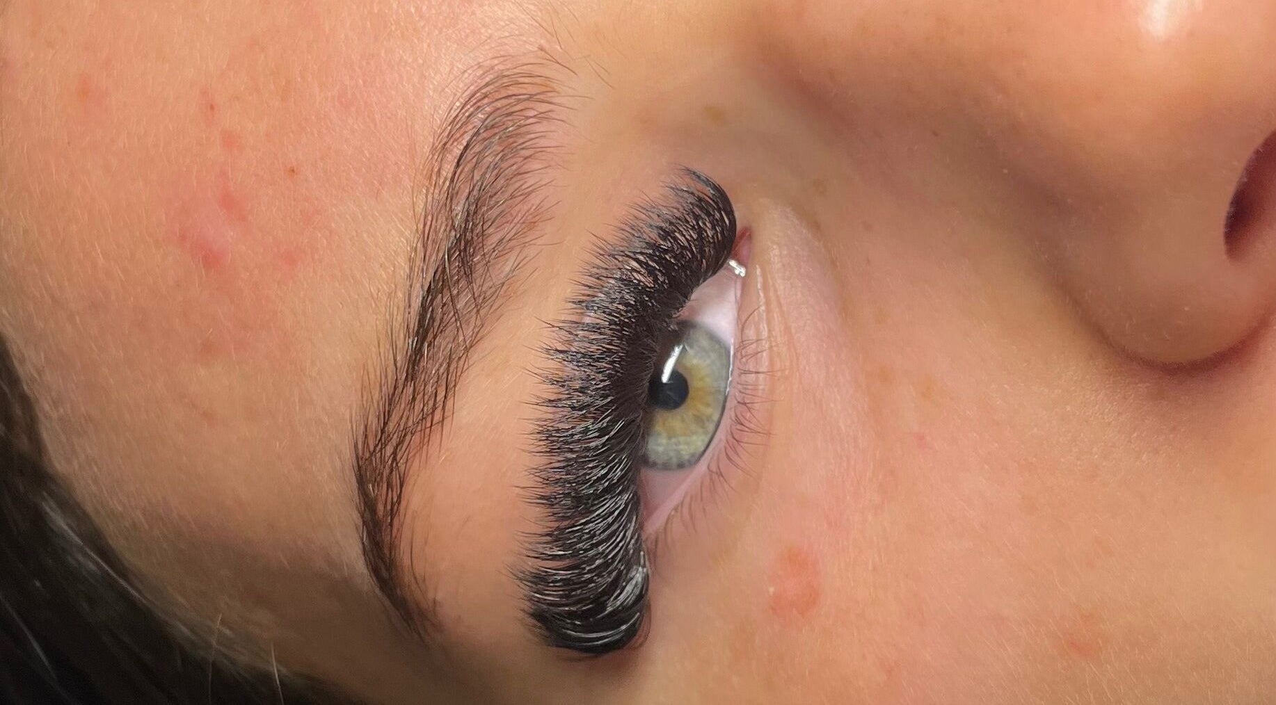 Close-up of expert eyelash extensions at STUDIO24 in Swords, County Dublin, IE.