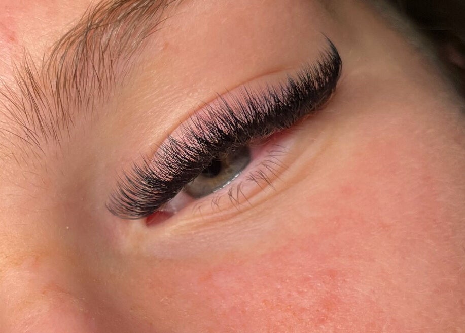 Close-up of expertly applied eyelash extensions at STUDIO24 in Swords, County Dublin, IE.