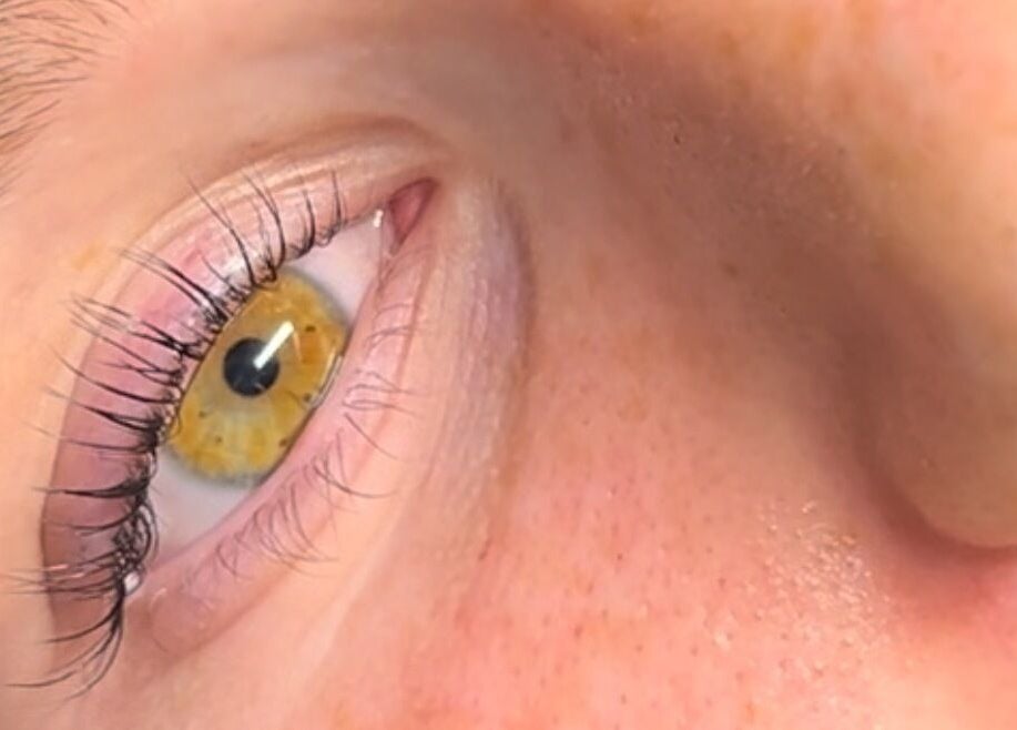 Close-up of a vibrant eye showcasing lash treatment at STUDIO24, Swords, County Dublin, IE.