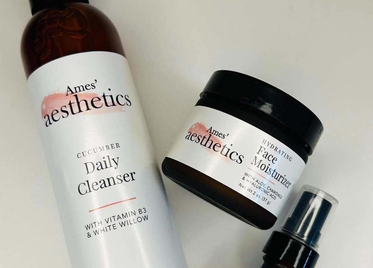 Productlijn van Ames' Aesthetics met reiniger en moisturizer, Paramaribo, Paramaribo, SR.