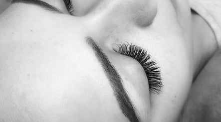 Close-up of a client's luxurious lashes at Banksia Beauty Studio, Melbourne, Victoria, AU.