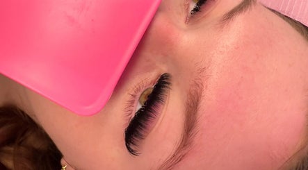 Close-up of eyelash extensions at Lyricstudiox in Saint Lucia, Queensland, AU, highlighting eye beauty.