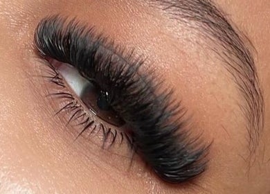 Close-up of luxurious eyelash extensions at Lyricstudiox, Saint Lucia, Queensland, AU, emphasizing beauty and detail.